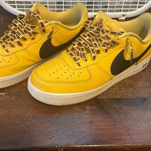 Yellow nike air forces size 11 custom laces for $60 can negotiate